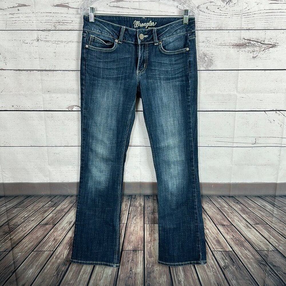 Wrangler Jeans Womens Juniors 7 Blue Boot cut Western Cowgirl Rodeo Riding